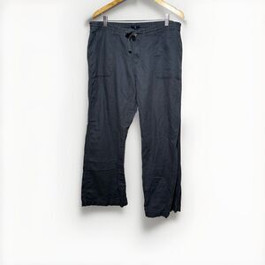 Gap Women’s Linen Blend Drawstring Pants Gray Size 16R Wide Leg